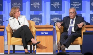 DAVOS/SWITZERLAND, 24JAN08 - Tzipi Livni, Vice-Prime Minister and Minister of Foreign Affairs of Israel and Salam Fayyad, Prime Minister of the Palestinian National Authority, captured during the session 'Middle East: After Annapolis, After Paris' at the Annual Meeting 2008 of the World Economic Forum in Davos, Switzerland, January 24, 2008.  Copyright by World Economic Forum    swiss-image.ch/Photo by Andy Mettler +++No resale, no archive+++